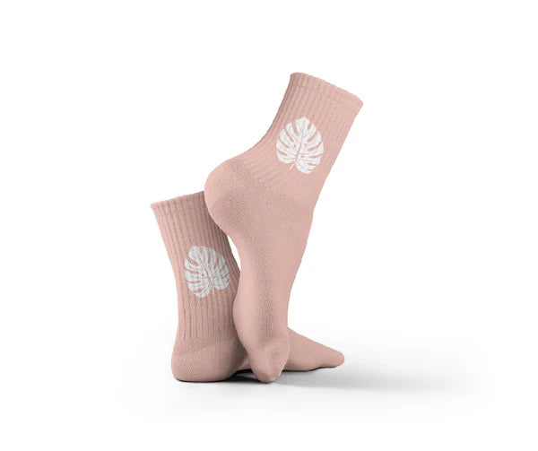 Pink Leaf Socks