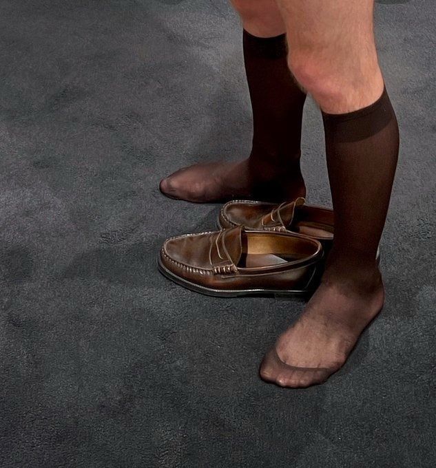 Mens Naylon Brown Mid Calf Socks