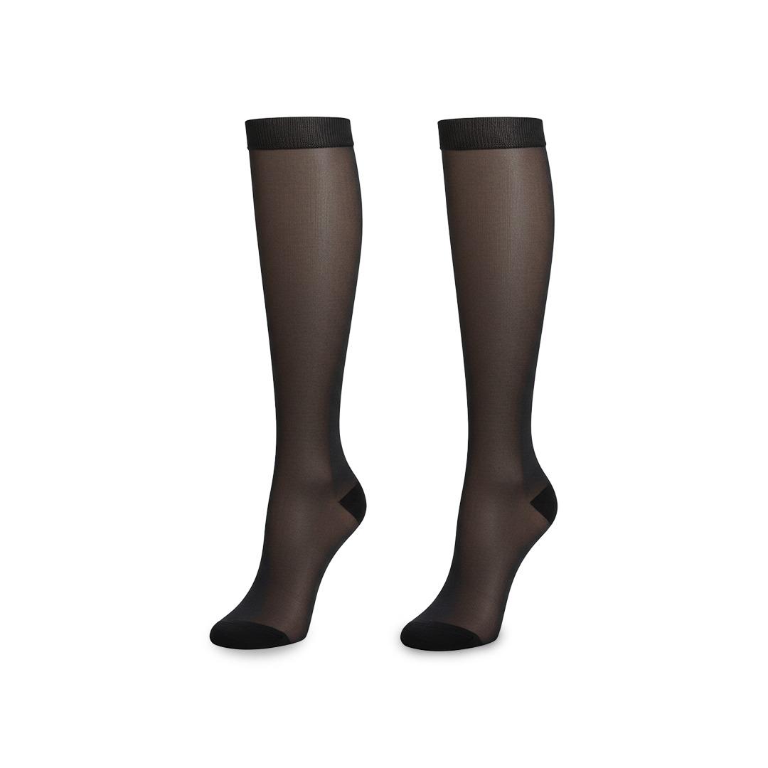 Women Naylon Black Mid Calf Socks