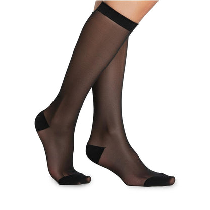 Women Naylon Black Mid Calf Socks