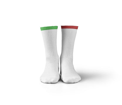 Battery White Mid Calf Socks