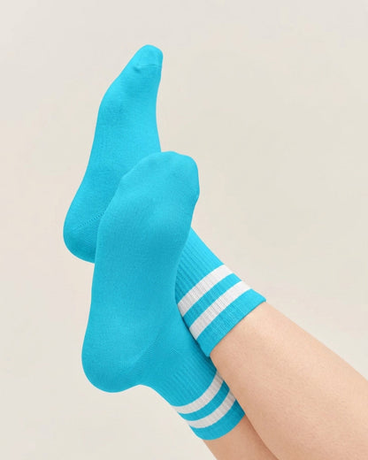 Basic Light Blue with white stripes Mid Calf