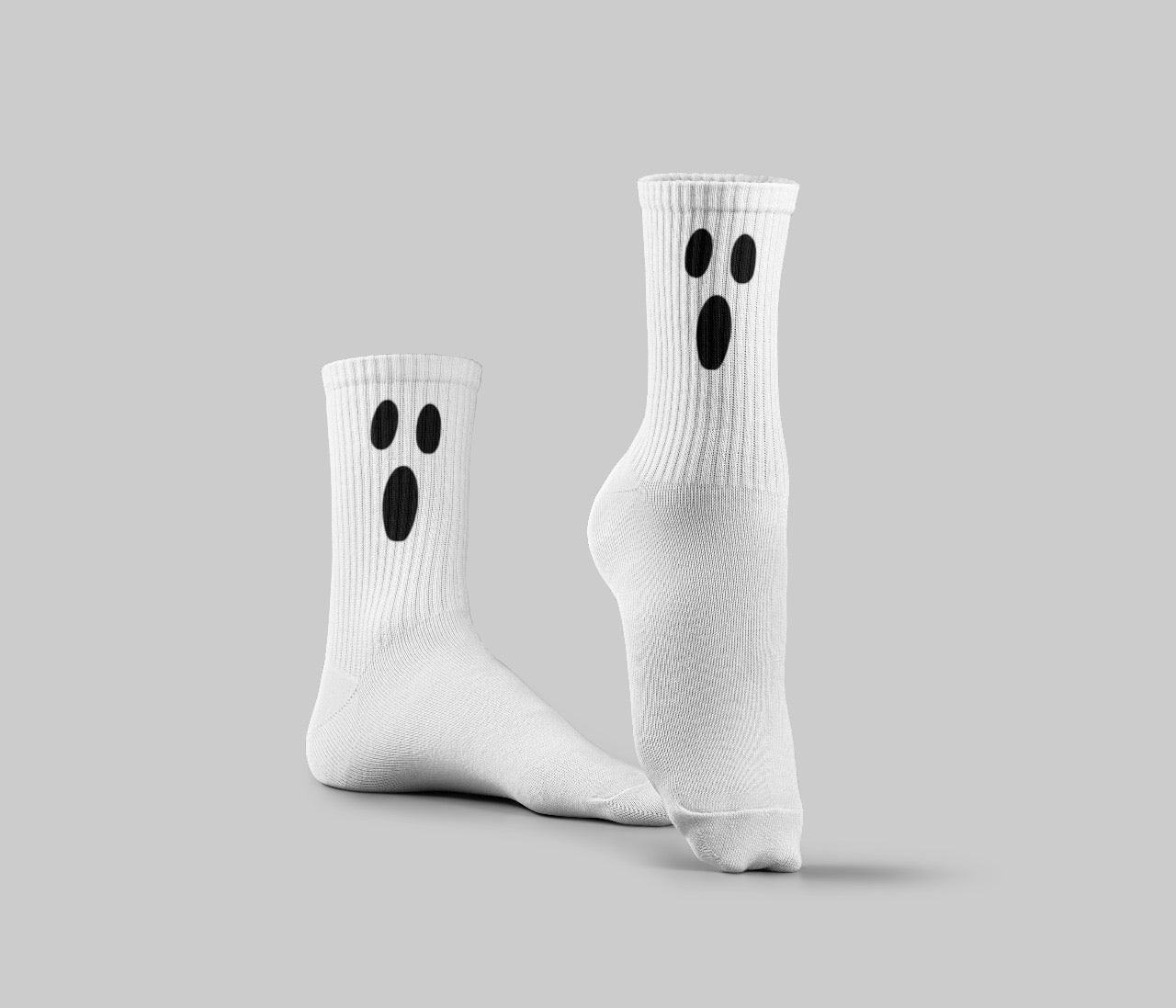 Ghost White Mid Calf Socks