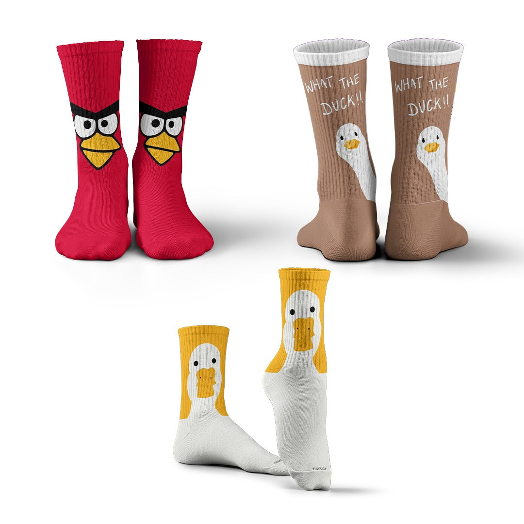Animal Faces Socks Set Of 3