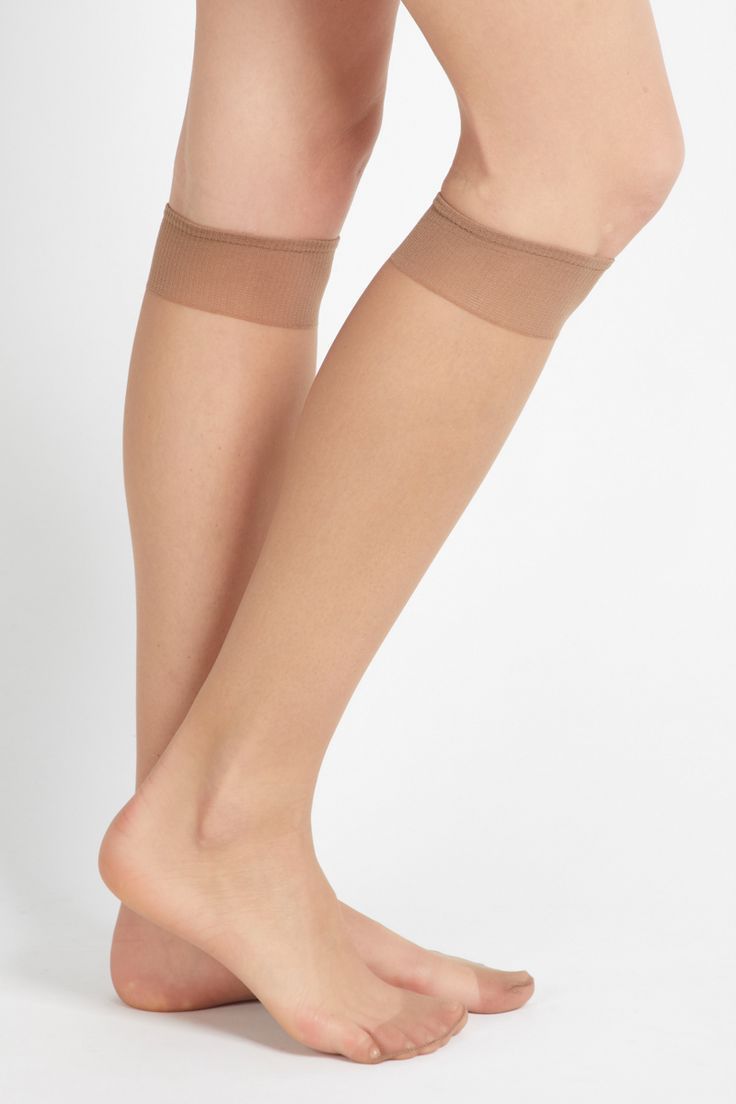 Women Naylon Beige Mid Calf Socks