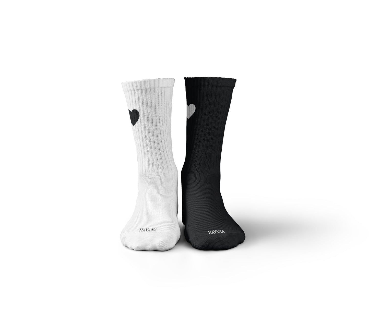 Heart Black & White Socks