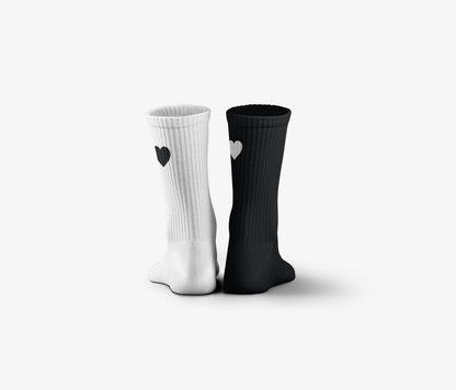 Heart Black & White Socks