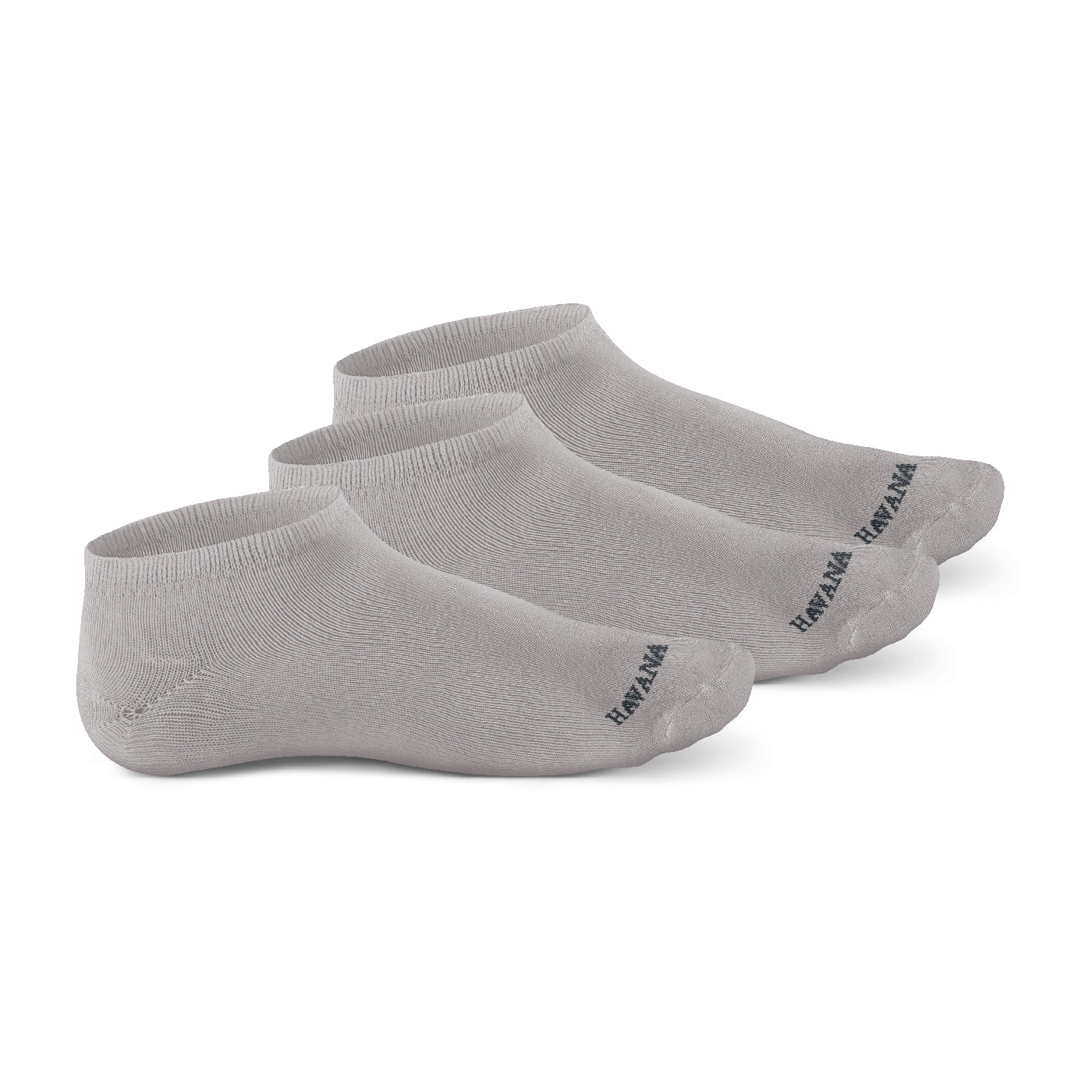 Plain Grey Low Cut 3 Pack Socks