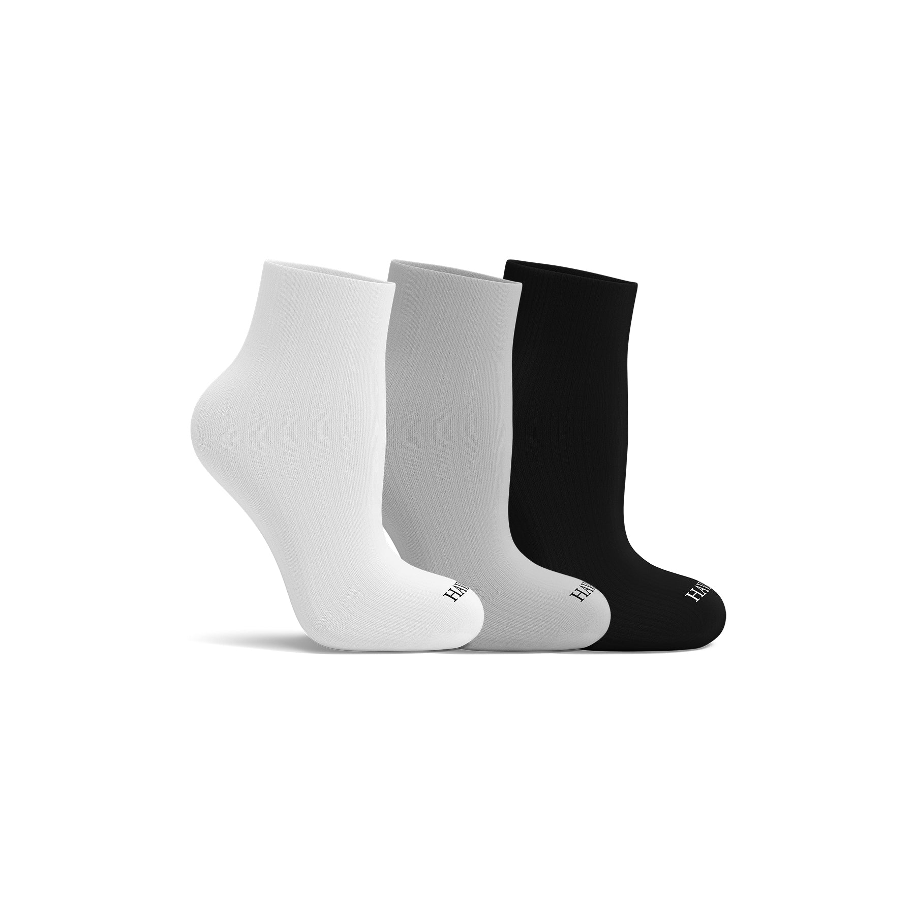 Plain Quarter 3 Pack Socks