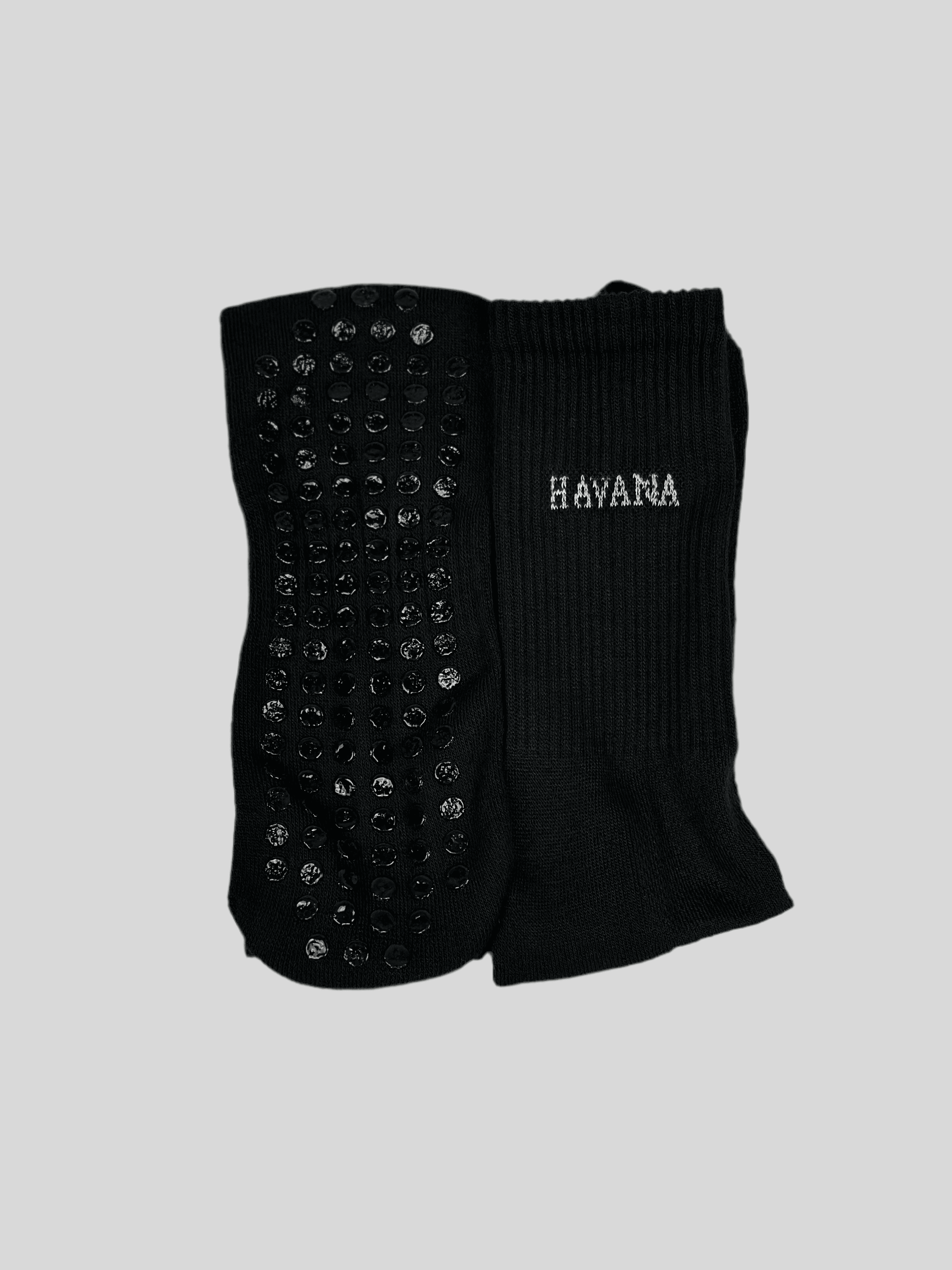 Silicone Black Havana Mid Calf Socks