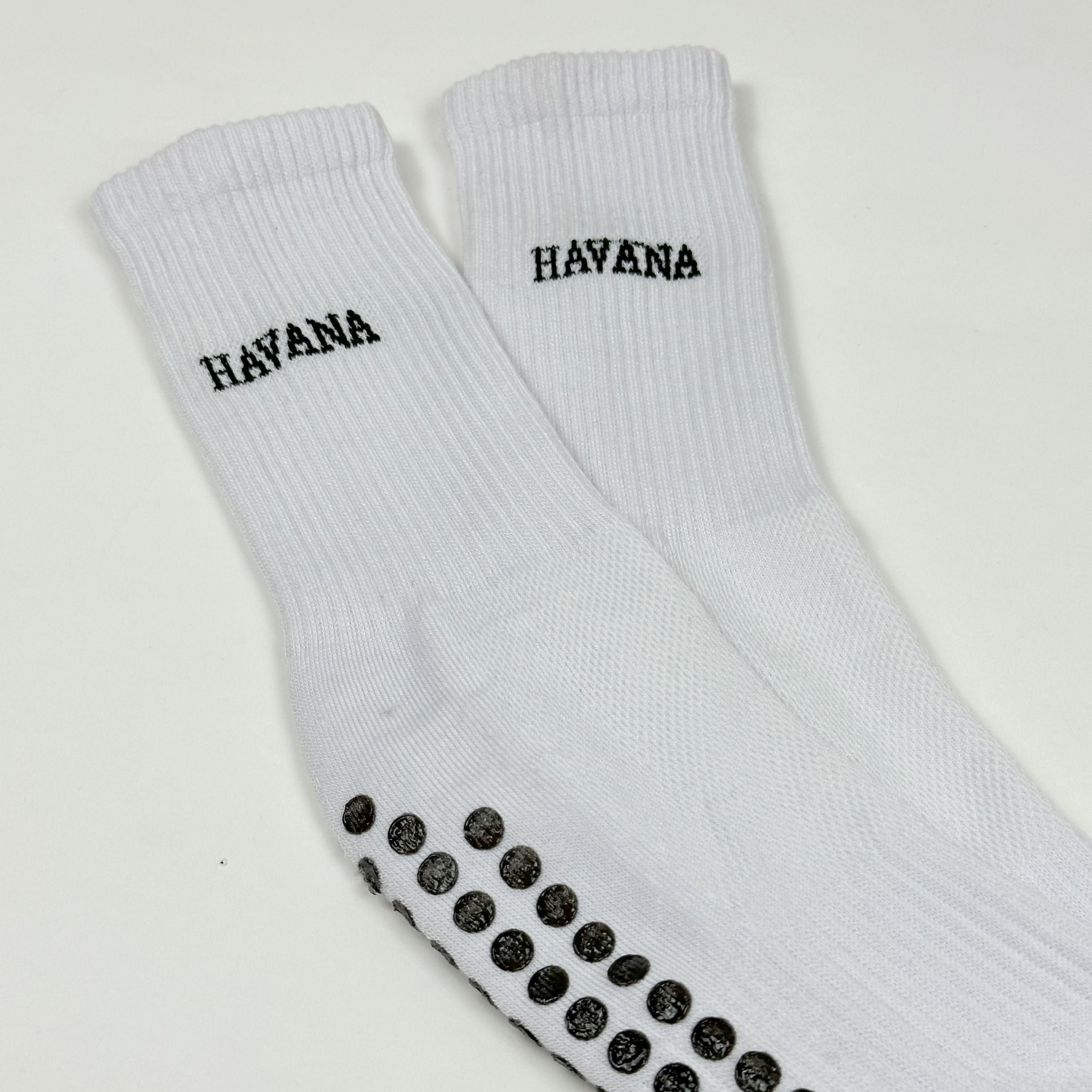 Silicone White Havana Mid Calf Socks