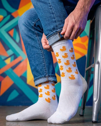 Duck white Mid Calf Socks