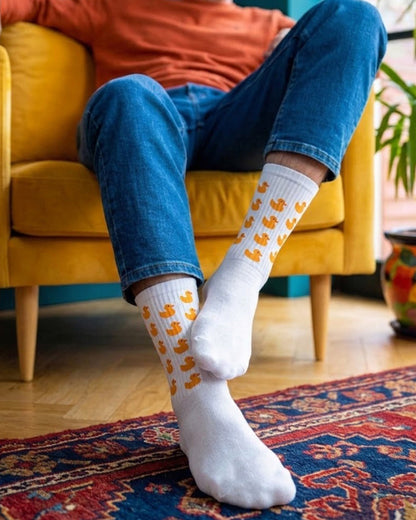 Duck white Mid Calf Socks