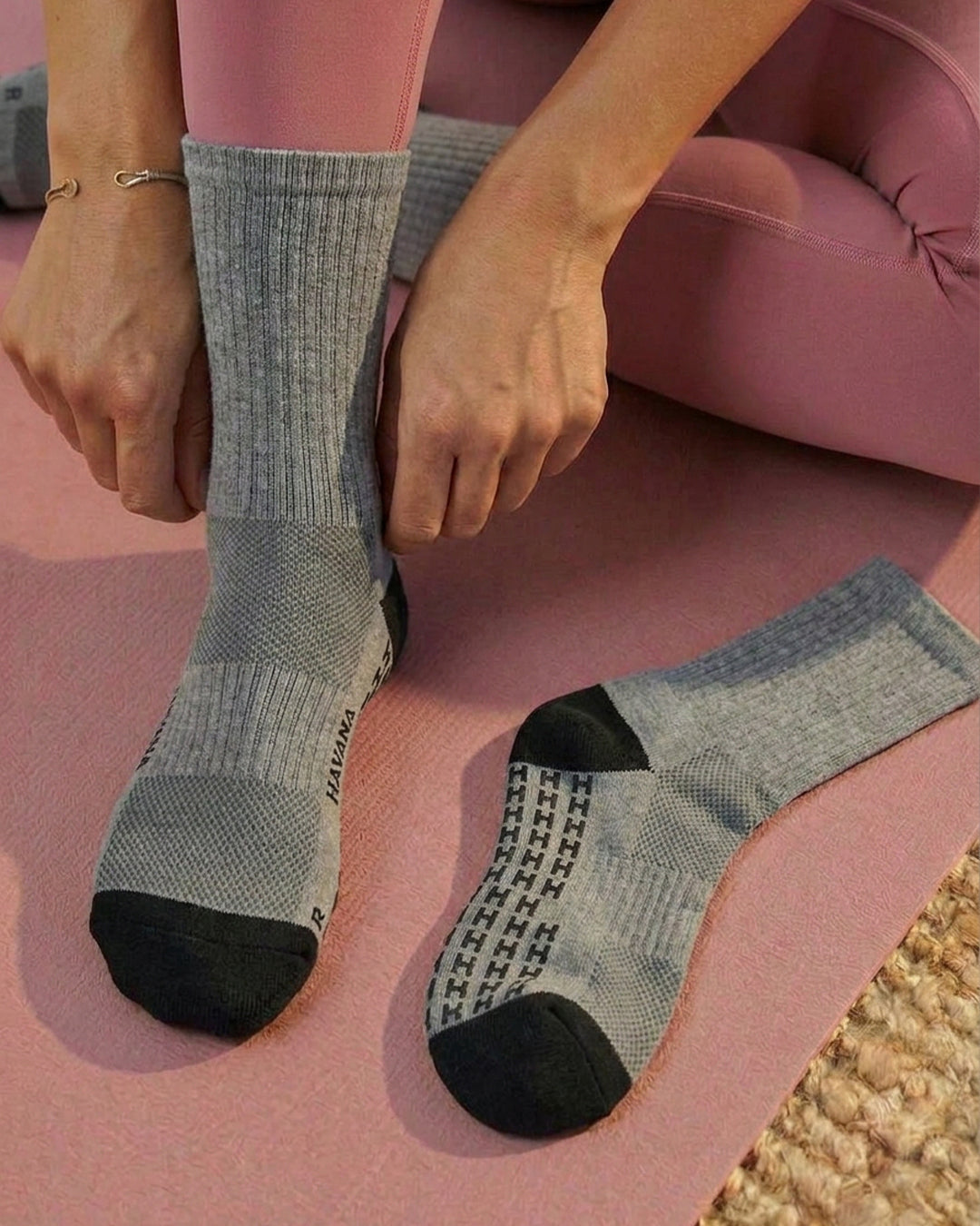 Silicon Grey Havana Mid Calf Socks