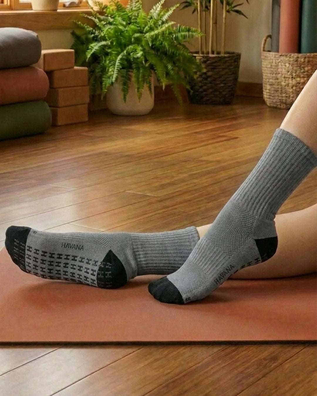 Silicon Grey Havana Mid Calf Socks