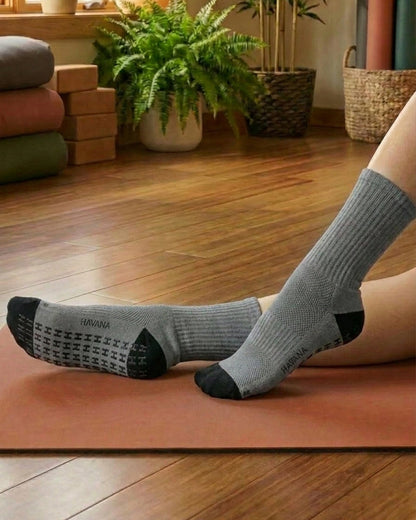 Silicon Grey Havana Mid Calf Socks