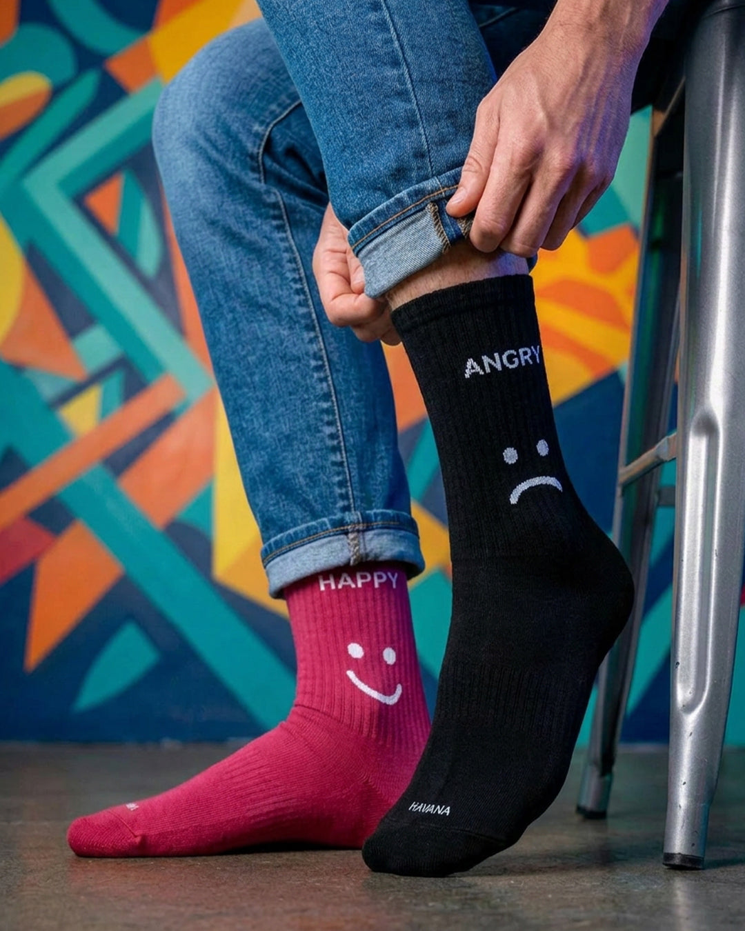 Happy & Angry pink Black