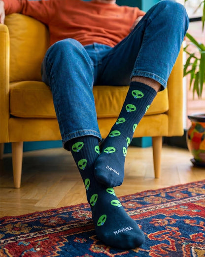 Little Alien Black Socks