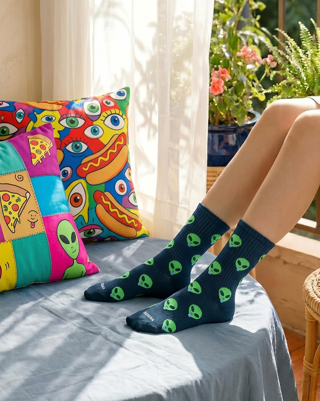Little Alien Black Socks