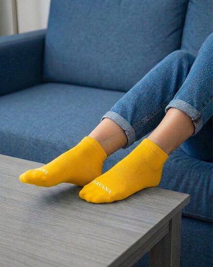 Plain Yellow Quarter Socks
